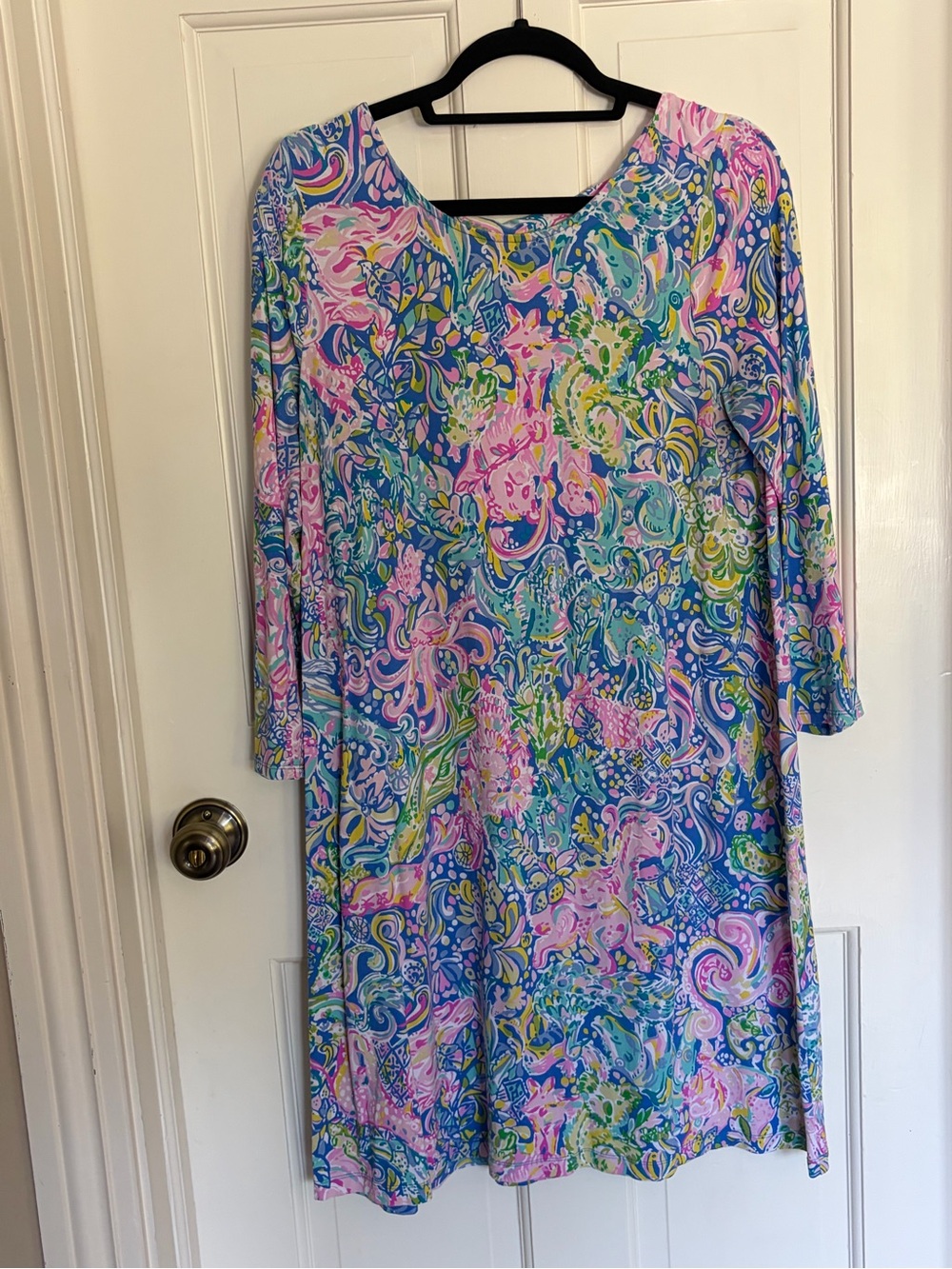 Lilly Pulitzer Pink, Blue & Green Long Sleeve Printed Dress